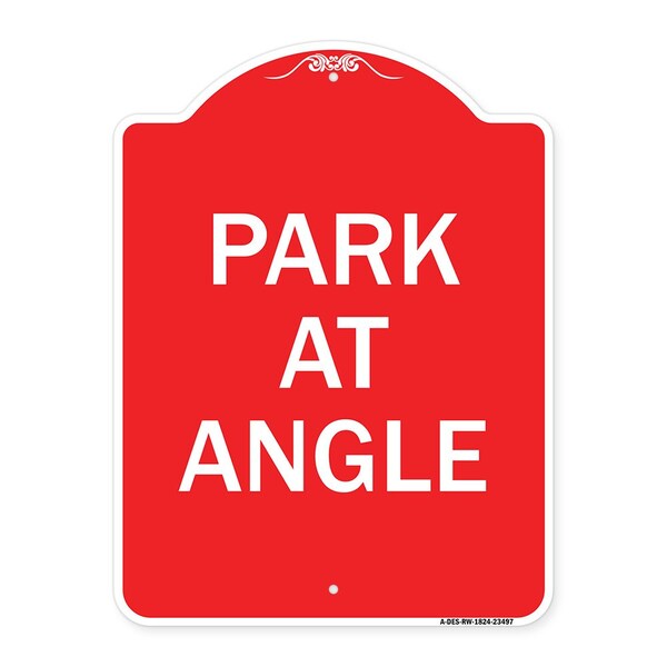 Signmission Designer Series Sign-Park Angle, Red & White Aluminum Architectural Sign, 18" x 24", RW-1824-23497 A-DES-RW-1824-23497 - main